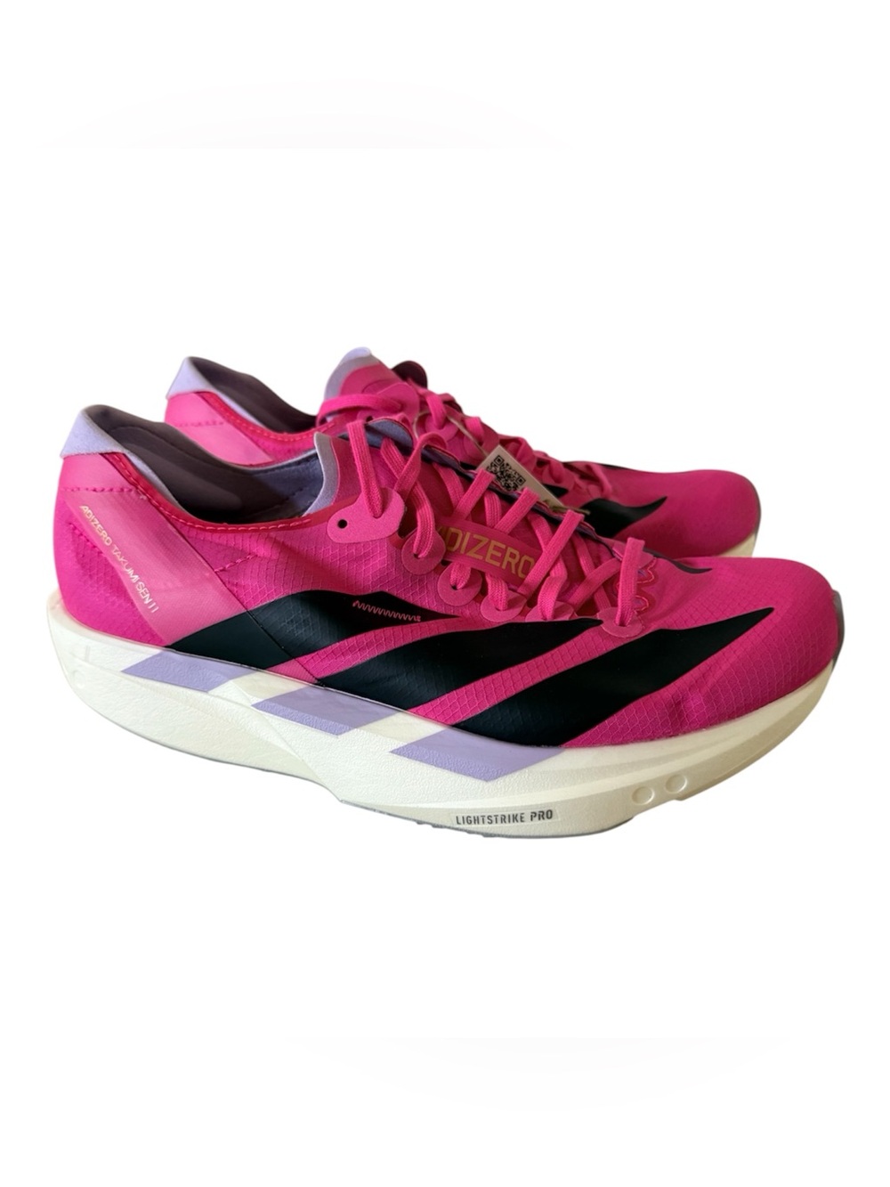 adidas Adizero Takumi Sen 11 Shock Pink Aurora Black Running Shoes JQ2812 Size 6